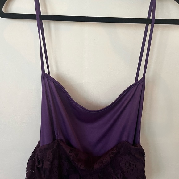 Nemidor Elegant Purple Floral Lace Midi Dress with Waist Tie Plus Size 14 - Picture 6 of 16